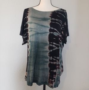 Women's Vocal embellished tie dyed shirt sz.XLG